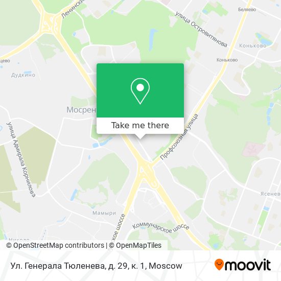 Ул. Генерала Тюленева, д. 29, к. 1 map