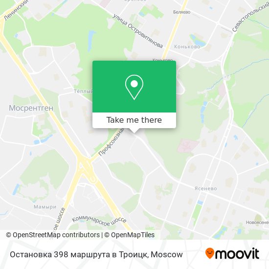 Остановка 398 маршрута в Троицк map