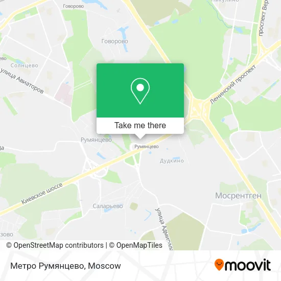 Метро Румянцево map