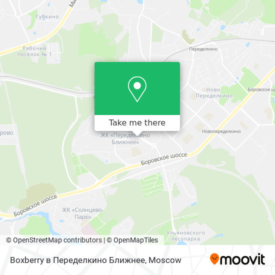 Boxberry в Переделкино Ближнее map