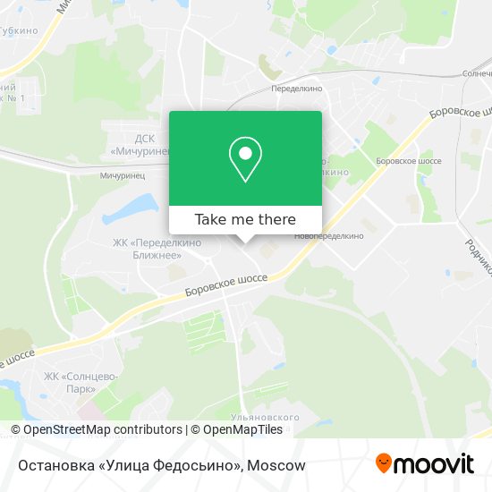 Остановка «Улица Федосьино» map