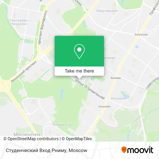 Студенческий Вход Рниму map