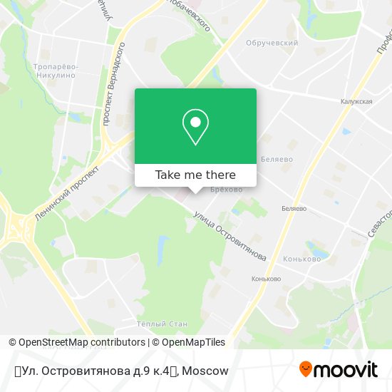 Ул. Островитянова д.9 к.4 map