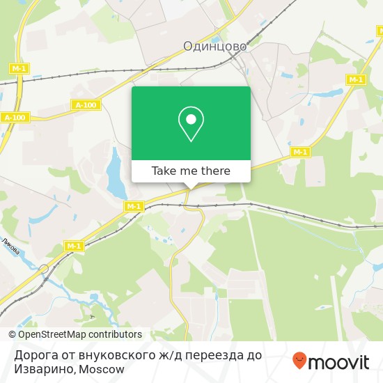 Дорога от внуковского ж / д переезда до Изварино map