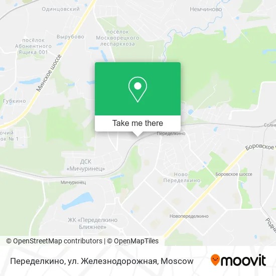 Переделкино, ул. Железнодорожная map