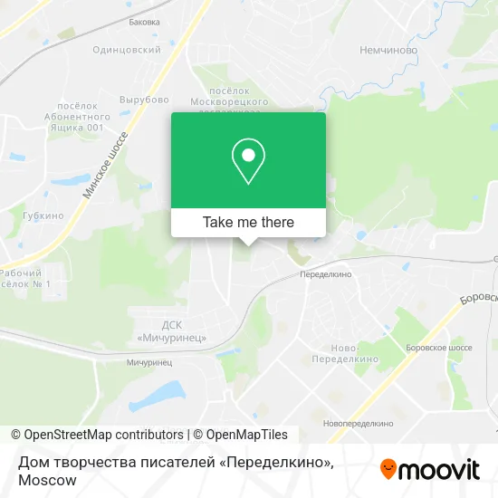 Дом творчества писателей «Переделкино» map