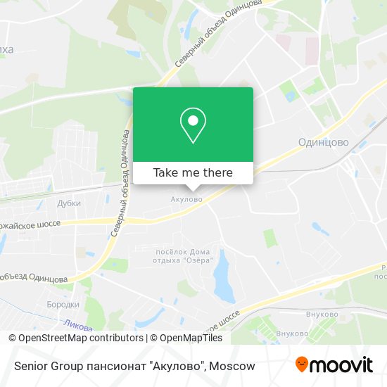 Senior Group пансионат "Акулово" map