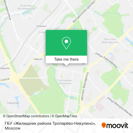 ГБУ «Жилищник района Тропарёво-Никулино» map