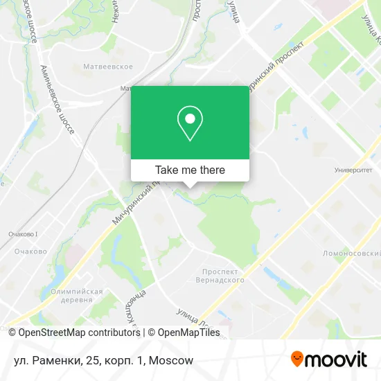 ул. Раменки, 25, корп. 1 map