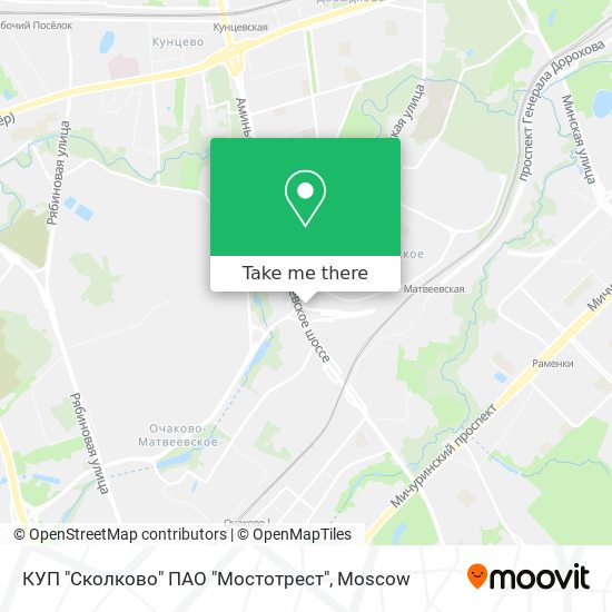 КУП "Сколково" ПАО "Мостотрест" map