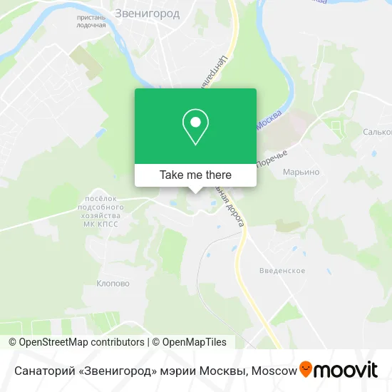 Санаторий «Звенигород» мэрии Москвы map