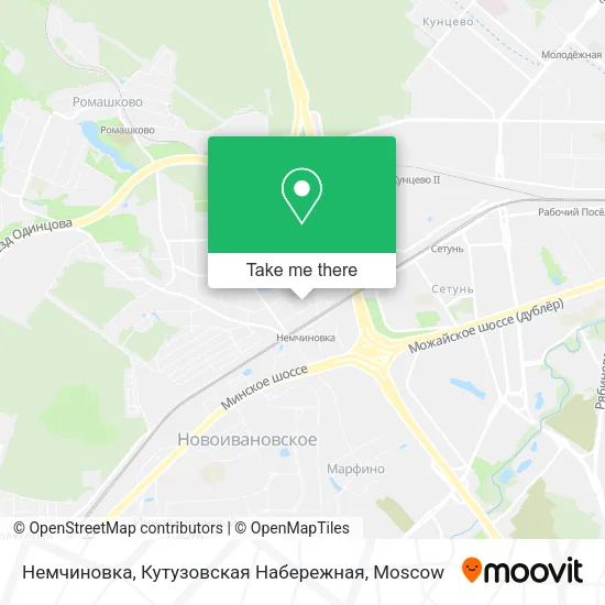 Немчиновка, Кутузовская Набережная map