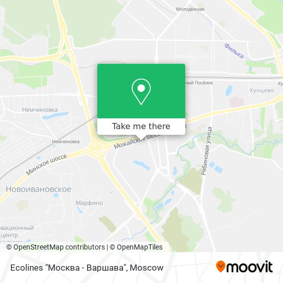 Ecolines "Москва - Варшава" map