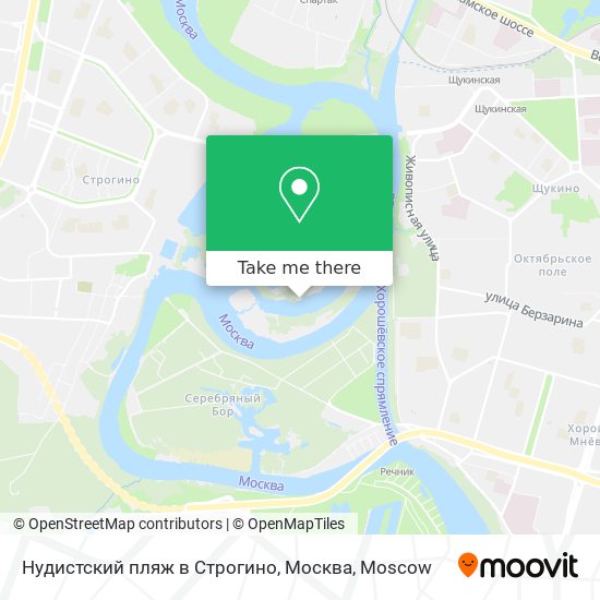 Нудистский пляж в Строгино, Москва map