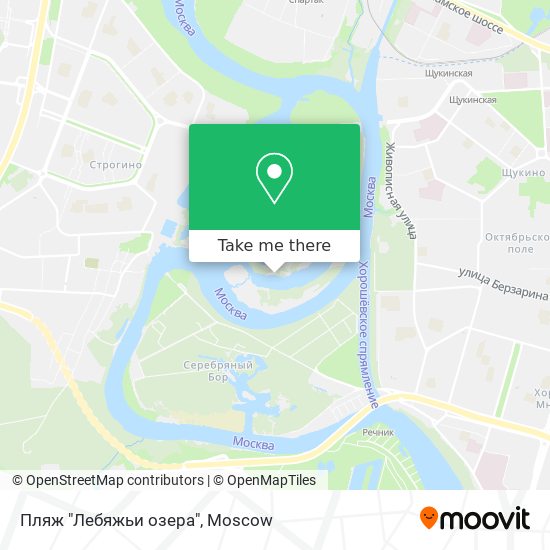 Пляж "Лебяжьи озера" map