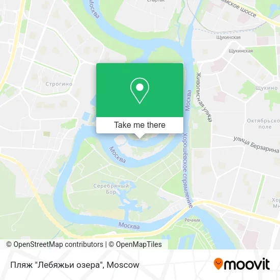 Пляж "Лебяжьи озера" map