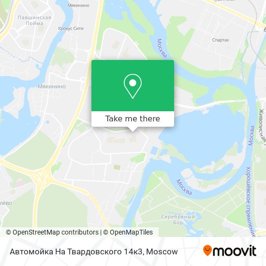 Автомойка На Твардовского 14к3 map