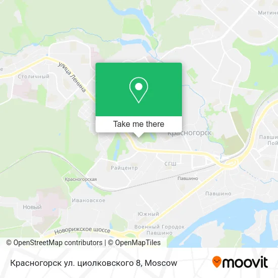 Красногорск ул. циолковского 8 map