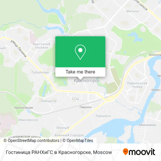 Гостиница РАНХиГС в Красногорске map
