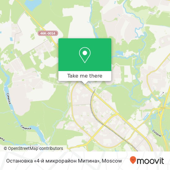 Остановка «4-й микрорайон Митина» map