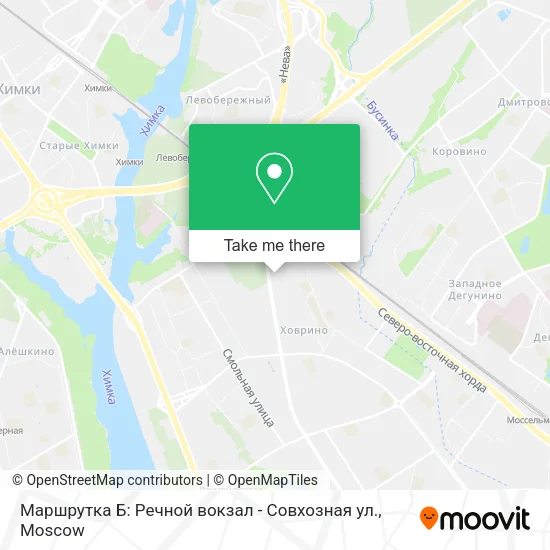 Маршрутка Б: Речной вокзал - Совхозная ул. map