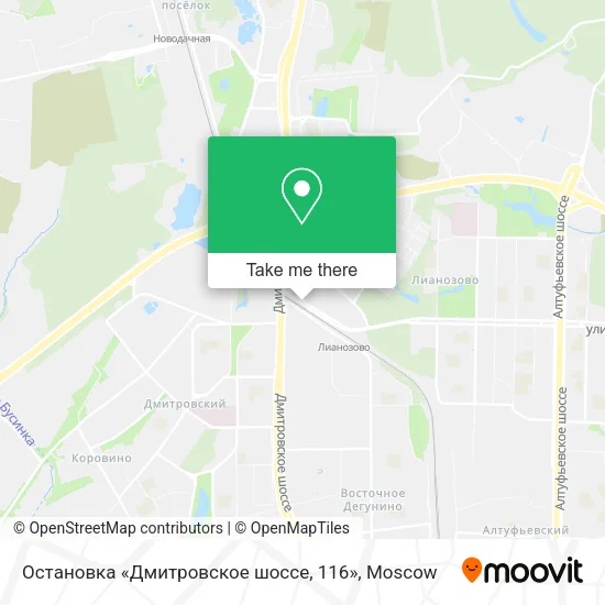 Остановка «Дмитровское шоссе, 116» map