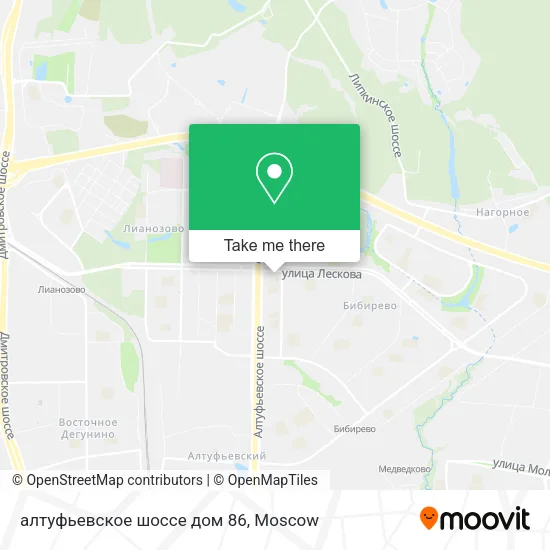 алтуфьевское шоссе дом 86 map