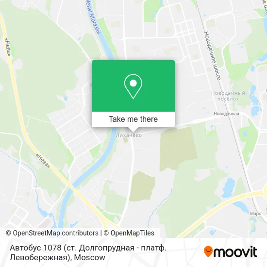 Автобус 1078 (ст. Долгопрудная - платф. Левобережная) map