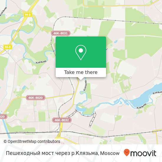 Пешеходный мост через р.Клязьма map