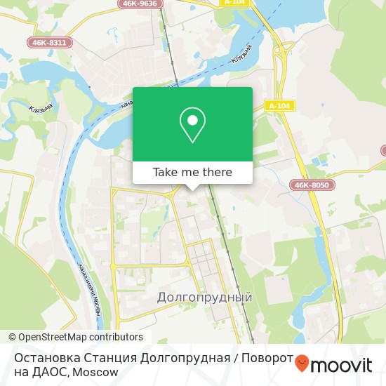 Остановка Станция Долгопрудная / Поворот на ДАОС map