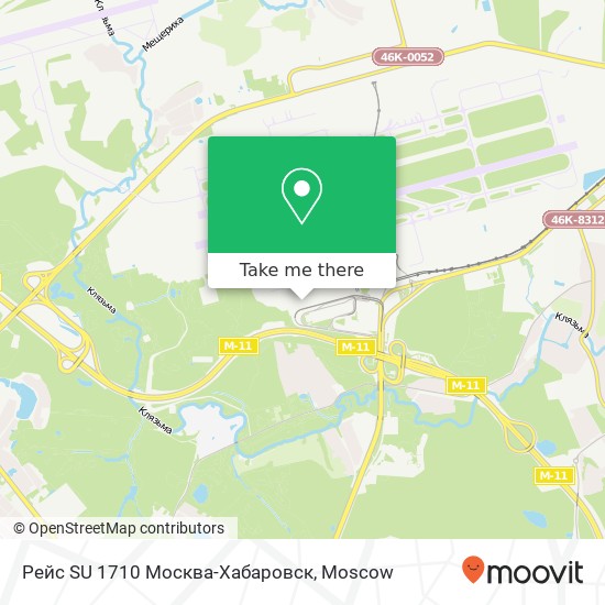 Рейс SU 1710 Москва-Хабаровск map