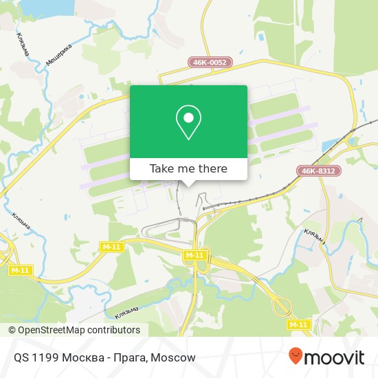 QS 1199 Москва - Прага map