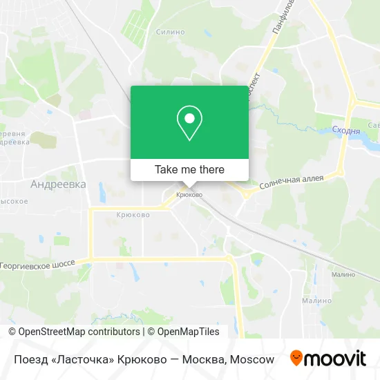 Поезд «Ласточка» Крюково — Москва map