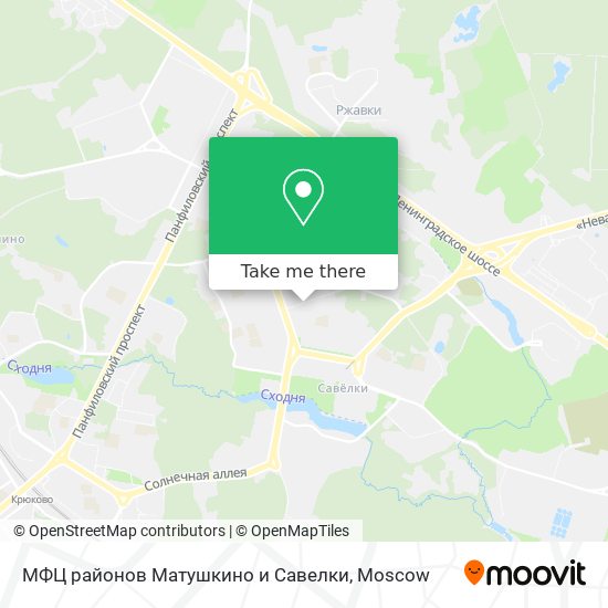 МФЦ районов Матушкино и Савелки map