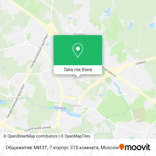 Общежитие МИЭТ, 7 корпус 315 комната map