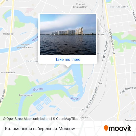 Нагатинский затон на карте москвы