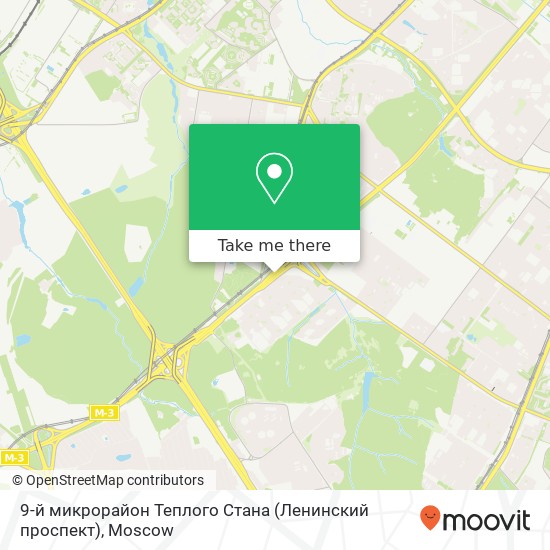 9-й микрорайон Теплого Стана (Ленинский проспект) map