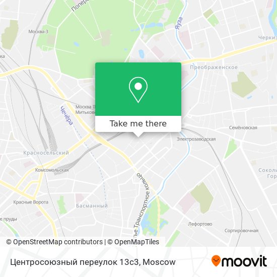 Центросоюзный переулок 13с3 map