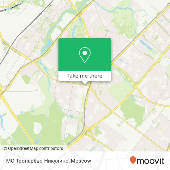 МО Тропарёво-Никулино map