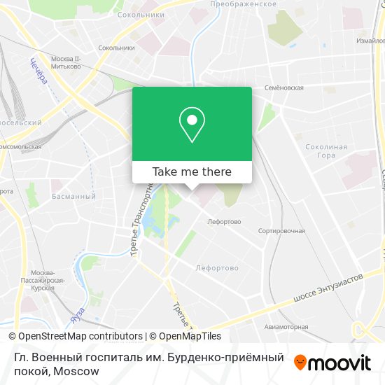 Гл. Военный госпиталь им. Бурденко-приёмный покой map