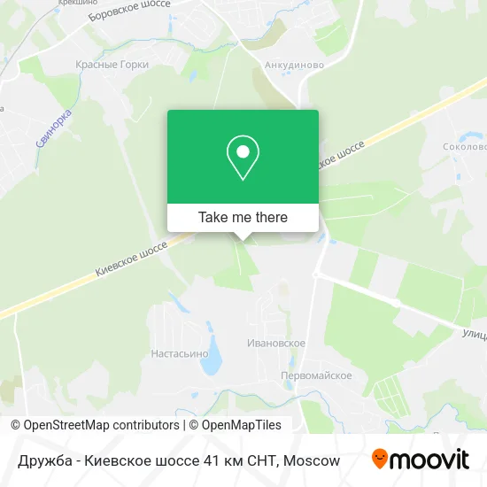 Дружба - Киевское шоссе 41 км СНТ map