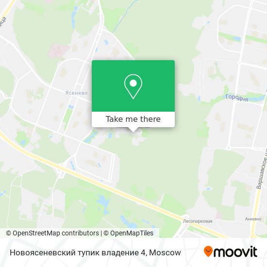 Новоясеневский тупик владение 4 map