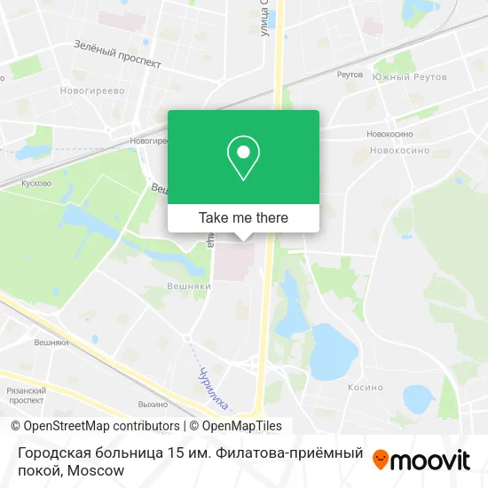 Городская больница 15 им. Филатова-приёмный покой map
