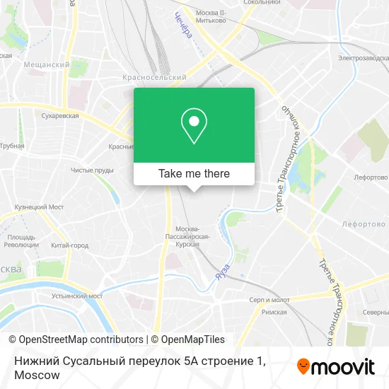 Нижний Сусальный переулок 5А строение 1 map