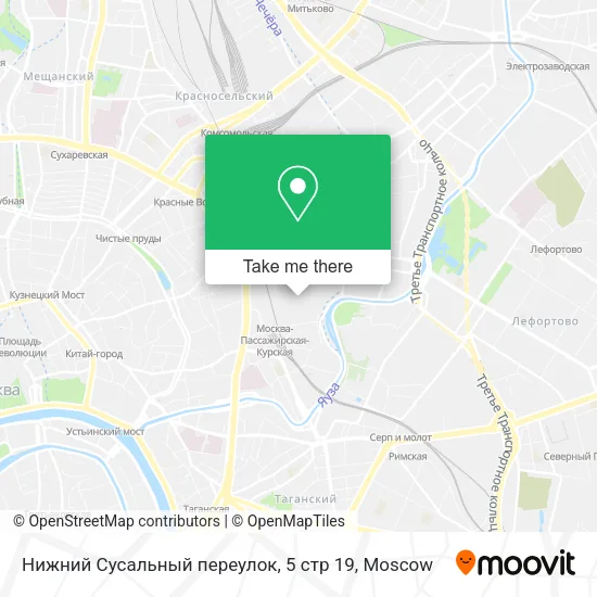 Нижний Сусальный переулок, 5 стр 19 map