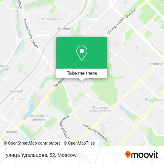улица Удальцова, 52 map