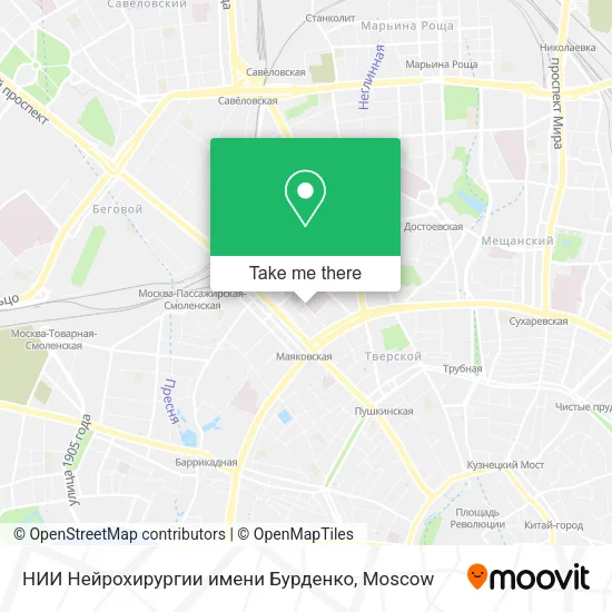 НИИ Нейрохирургии имени Бурденко map
