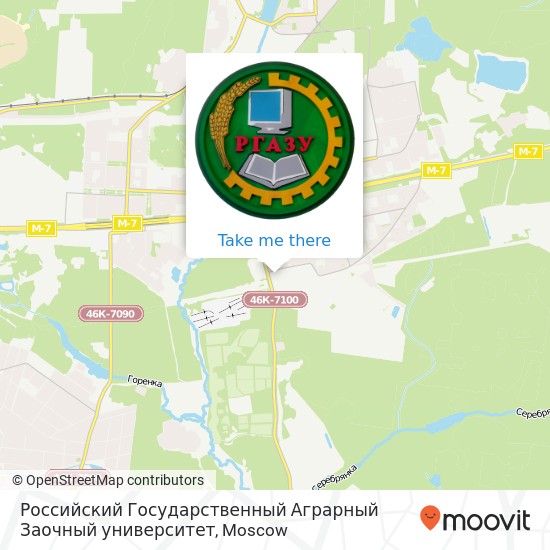 Российский Государственный Аграрный Заочный университет map