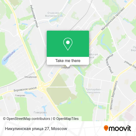 Никулинская улица 27 map