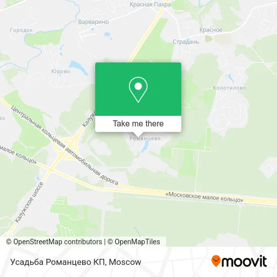 Усадьба Романцево КП map